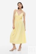 Платье с завязками H&M, светло-желтого