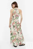 Длинное шифоновое платье H&M, светло-бежевый/цветочный 1152979003 | Light beige/floral фото 4