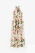 Длинное шифоновое платье H&M, светло-бежевый/цветочный 1152979003 | Light beige/floral фото 5