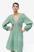 Плиссированное платье из джерси H&M, мятно-зеленый 1172513002 | Mint green фото 1