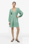 Плиссированное платье из джерси H&M, мятно-зеленый 1172513002 | Mint green фото 2