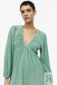 Плиссированное платье из джерси H&M, мятно-зеленый 1172513002 | Mint green фото 3