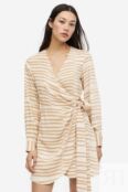 Облегающее платье H&M, светло-бежевый/зебра 1165366002 | Light beige/zebra print фото 1