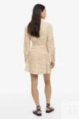 Облегающее платье H&M, светло-бежевый/зебра 1165366002 | Light beige/zebra print фото 4