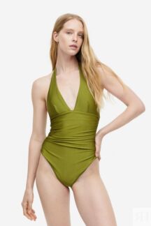 Формирующий купальник H&M, хаки зеленый