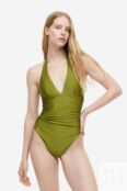 Формирующий купальник H&M, хаки зеленый 1143462002 | Khaki green фото 1