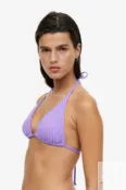 Мягкий лиф бикини с треугольными чашечками H&M, фиолетовый