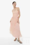 Длинное платье-бандо H&M, пудрово-розовый 1159124001 | Powder pink фото 2