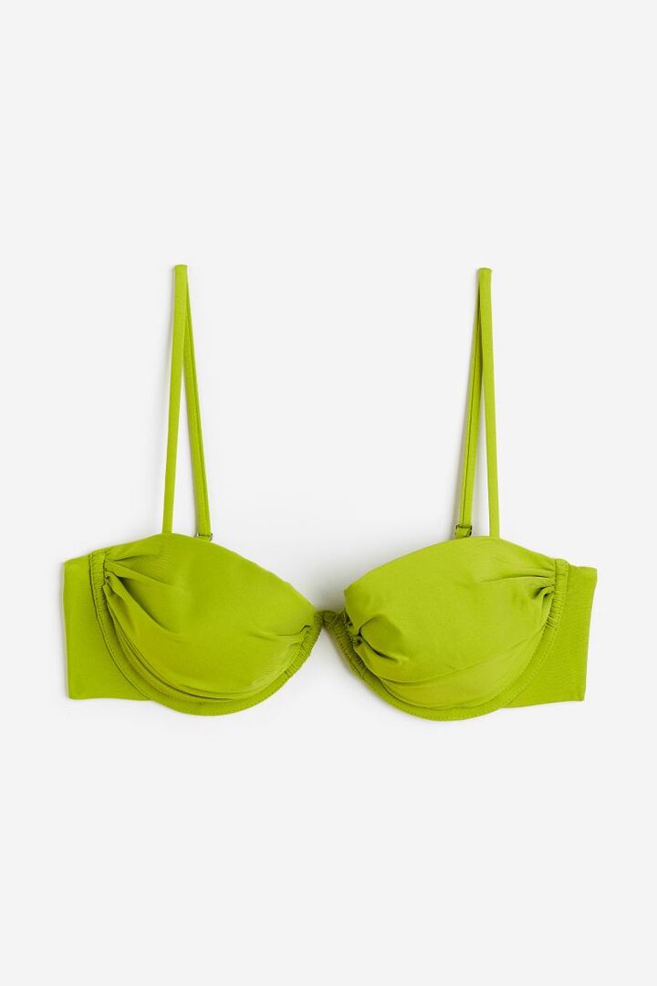 Мягкий топ бикини H&M, зеленый лайм