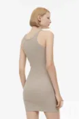 Платье в рубчик H&M, бежевый
