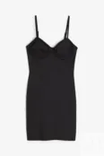 Трикотажное платье-бюстье H&M, черный 1145508001 | Black фото 5