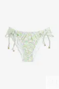 Плавки бикини с завязками H&M, светло-зеленый/цветочный