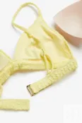 Мягкий лиф бикини с треугольными чашечками H&M, светло-желтого
