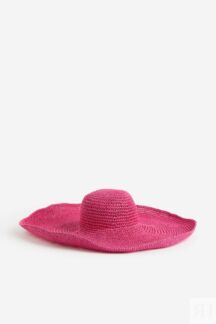 Соломенная шляпа с широкими полями H&M, вишневый