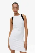 Платье из джерси в рубчик H&M, белый