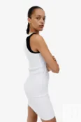 Платье из джерси в рубчик H&M, белый