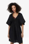 Платье оверсайз из смесового лиоцелла H&M, черный 1178300002 | Black фото 3