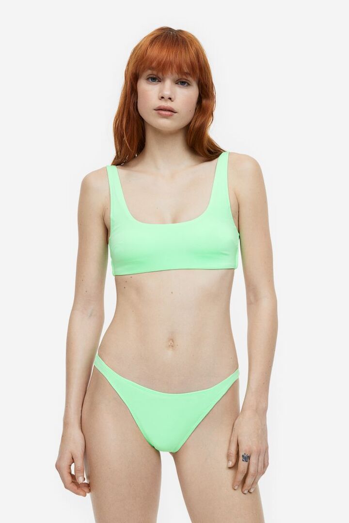 Бразильские плавки бикини H&M, неоновый зеленый 0929326022 | Neon green фото 1