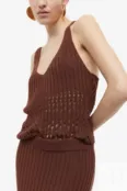 Юбка вязания "пуантель" H&M, коричневый