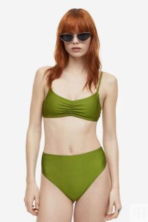 Бразильские плавки бикини H&M, зеленый