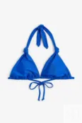 Мягкий лиф бикини с треугольными чашечками H&M, синий