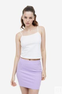 Мини-юбка H&M, светло-фиолетовый