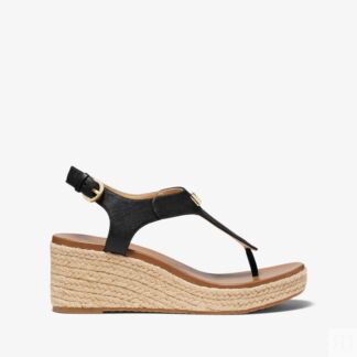 Босоножки Michael Michael Kors Laney Saffiano Leather Espadrille Wedge, чер