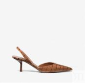 Туфли-лодочки с тиснением под крокодила Michael Kors Holly Crocodile Emboss 46S2HRMP1C | Chestnut фото 1