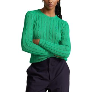 Пуловер Julianna из витого трикотажа с круглым вырезом  L зеленый