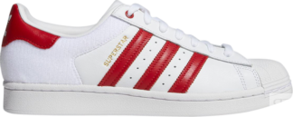 Кроссовки Adidas Superstar 'Velcro Patches - White Scarlet', красный