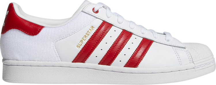 Кроссовки Adidas Superstar 'Velcro Patches - White Scarlet', красный FY3117 | Red фото 1