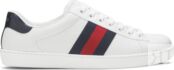 Кроссовки Gucci Ace Leather White Blue, белый 386750 02JR0 9072 | White Blue фото 1