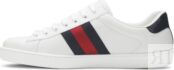 Кроссовки Gucci Ace Leather White Blue, белый 386750 02JR0 9072 | White Blue фото 3