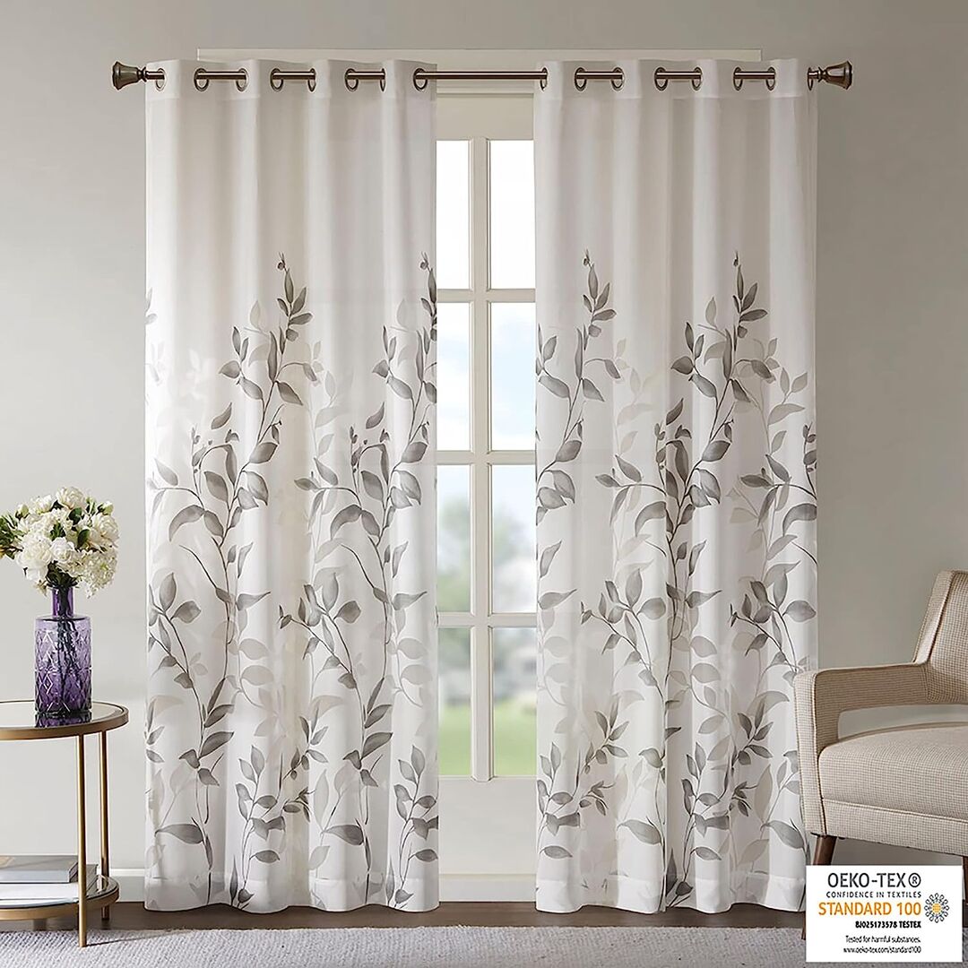 Шторы Madison Park Cecily Semi Sheer Single, 127x213 см, светло-серый Б07332Х4Р6 фото 1