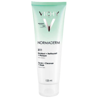 Vichy Normaderm очищающая гелевая маска-пилинг для лица 3в1, 125 мл