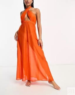 Пляжное платье макси Vero Moda, оранжевый