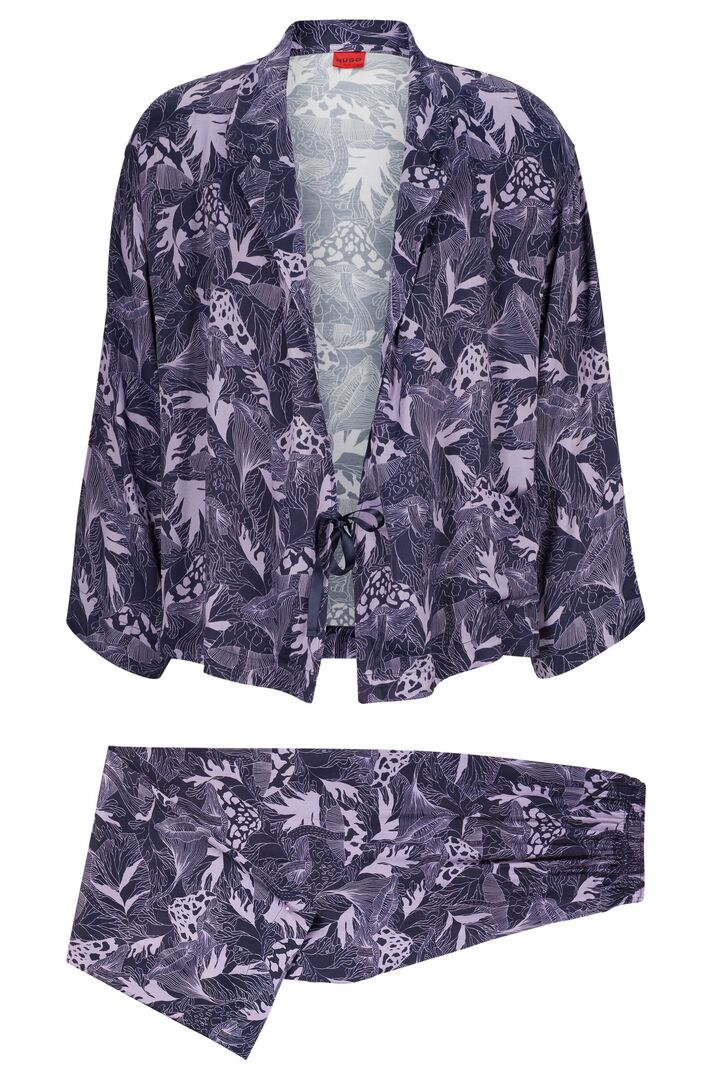 Пижама Hugo Boss Relaxed-fit Pajamas In A Kimono Style, фиолетовый FANTASIA_LONG SET - 50495331 | Light Purple фото 1