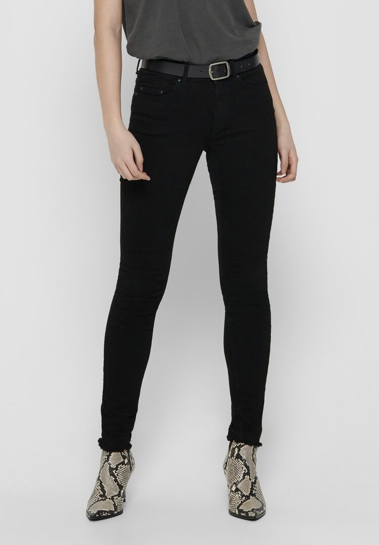 Джинсы Skinny Fit ONLY Onlblush Mid Raw, черный деним ON321N0SX-Q12 | black denim фото 1