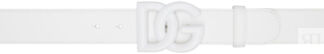 Белый ремень с логотипом Dolce & Gabbana