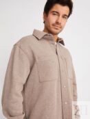 Утеплённая трикотажная куртка-рубашка с начёсом zolla