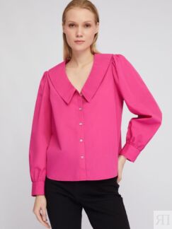 Блузка-рубашка с акцентным воротником и объёмными рукавами zolla