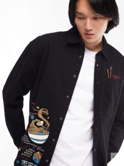 Куртка-рубашка из хлопка с длинным рукавом и драконом zolla