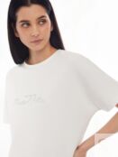 Блузка-футболка из неопрена с принтом-надписью Zolla