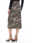 Трикотажная юбка-карандаш длины миди с разрезом и принтом zolla