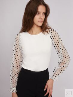 Топ-блузка с акцентными рукавами zolla