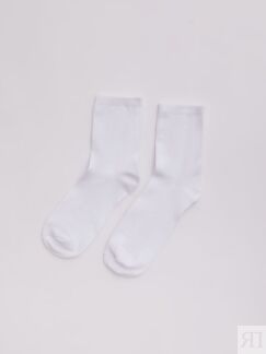 Белые хлопковые носки zolla