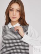 Комбинированная блузка с имитацией жилетки zolla