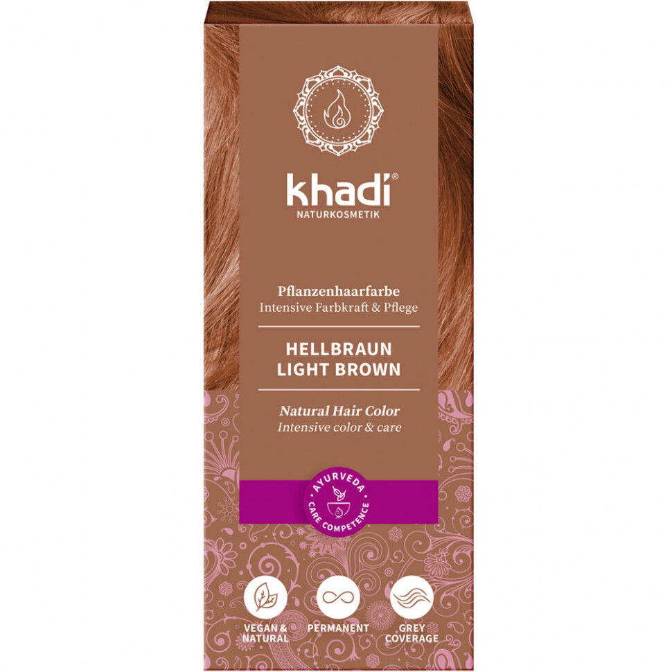 KHADI Органическая краска для волос "Светло-коричневый" 100 г