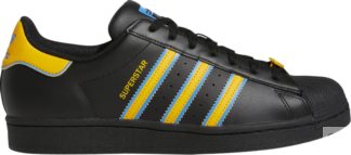 Кроссовки Adidas Superstar 'Black Gold Blue', черный