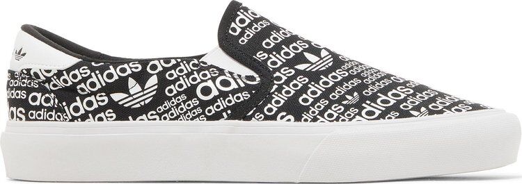 Кроссовки Adidas Court Rallye Slip 'Allover Logo - Black White', черный H05006 | Black фото 1